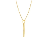 Snowflake Diamond Pendant Necklace in 10K Yellow and White Gold (0.12