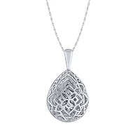 - Elise - Pear Shaped Diamond Cluster Pendant In 10K White Gold (0.50