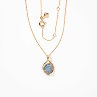 Triplet Opal Necklace in 10K Yellow Gold
