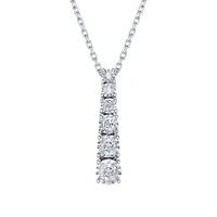 Diamond Drop Pendant in 10K White Gold (0.20 ct tw)