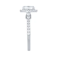 Oval Cut Diamond Halo Engagement Ring 14K White Gold (1.38 ct tw)