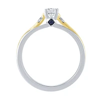 -Robin- Engagement Ring With Sapphire Accents Two-Tone 14K White an