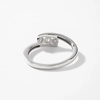10K White Gold Three Stone Diamond Anniversary Band (0.10 ct tw)