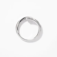 10K White Gold Three Stone Diamond Anniversary Band (0.10 ct tw)