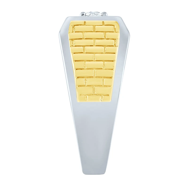Two-Tone Men’s Diamond Ring 10K White and Yellow Gold (0.40 ct tw)