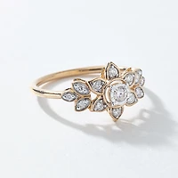 Flower Diamond Cluster Ring 10K Yellow Gold (0.20 ct tw)