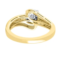 10K Yellow and White Gold Diamond Cluster Ring (0.20 ct tw)