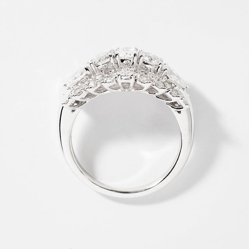 Diamond Cluster Ring 14K White Gold (1.72 ct tw)