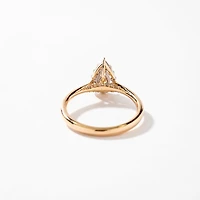Pear Shape Diamond Cluster Ring 10K Yellow and White Gold (0.40 ct