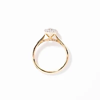 Pear Shape Diamond Cluster Ring 10K Yellow and White Gold (0.40 ct