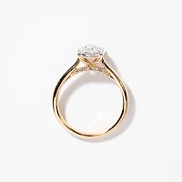 Oval Diamond Cluster Ring 10K Yellow and White Gold (0.40 ct tw)
