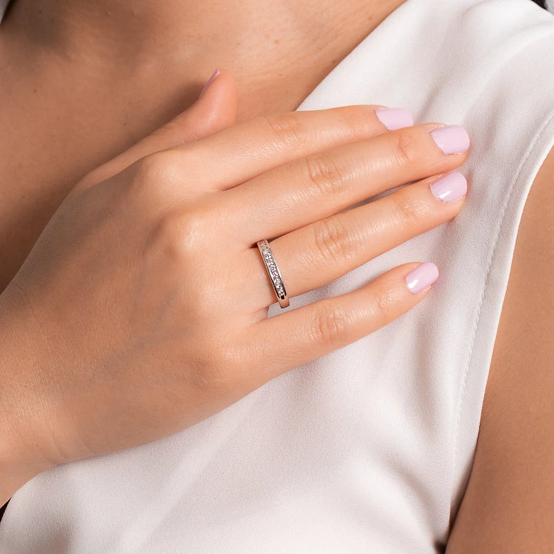 Channel Set Diamond Band 14K White Gold ( ct tw