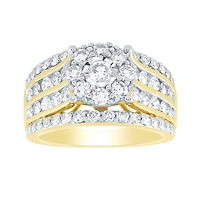 Diamond Cluster Ring 10K Yellow Gold (2.00 ct tw)