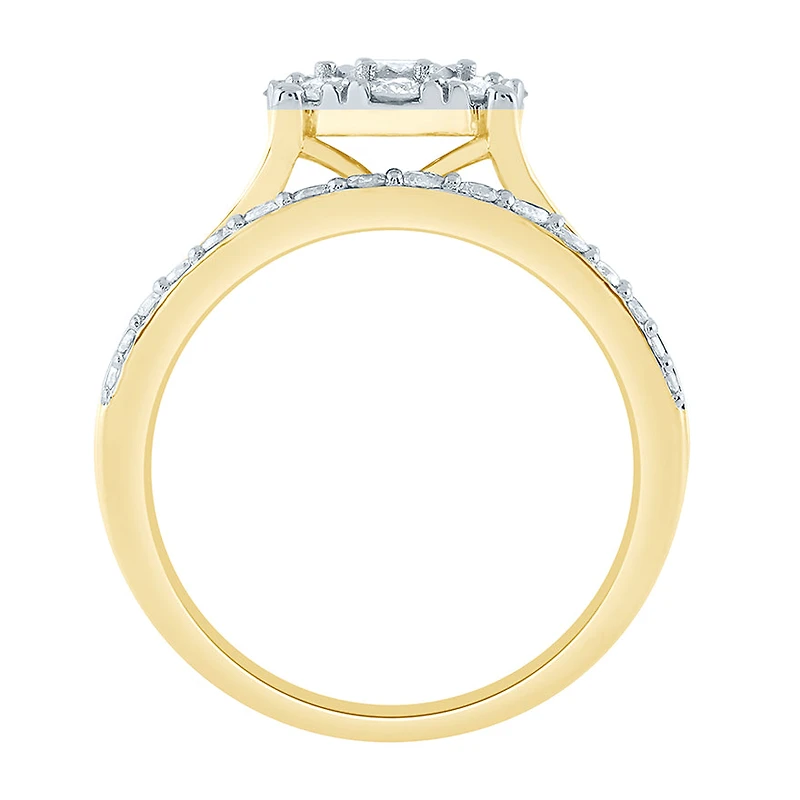 Diamond Cluster Ring 10K Yellow Gold (2.00 ct tw)