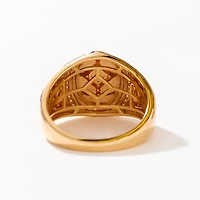 Men's Diamond Cross Ring 10K Yellow Gold (0.16 ct tw)
