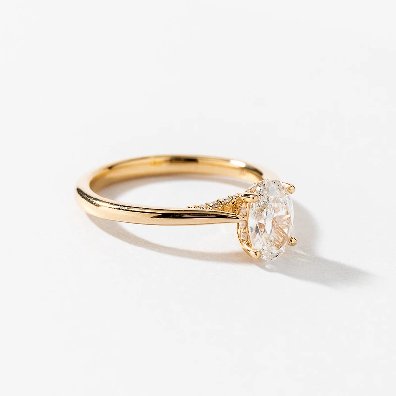 Oval Diamond Engagement Ring 14K Yellow Gold (1.03 ct tw)