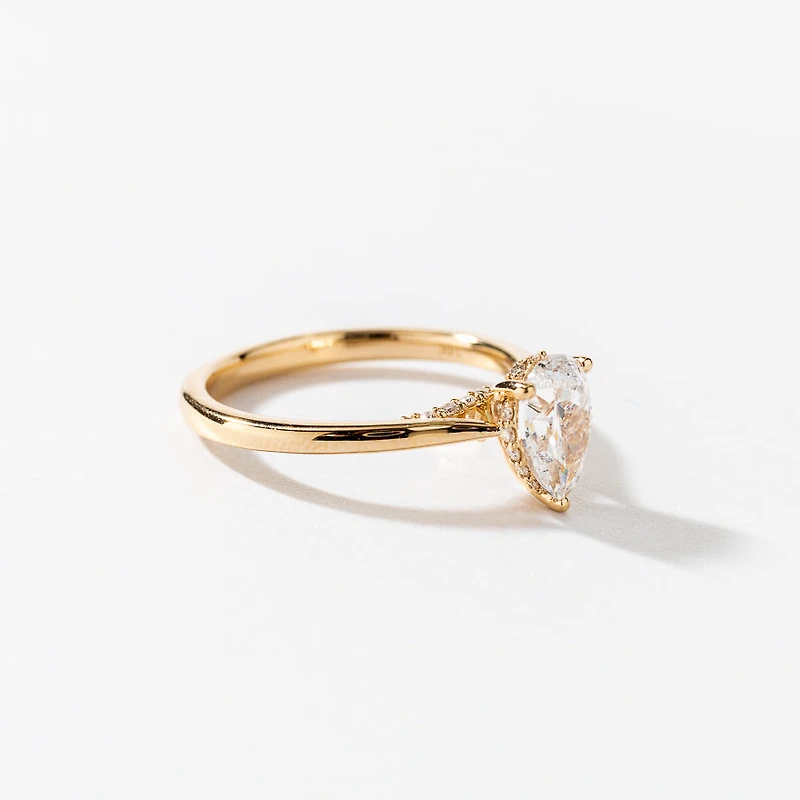 Pear Shaped Diamond Engagement Ring 14K Yellow Gold (1.03 ct tw)
