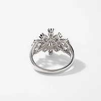 Diamond Cluster Ring 10K White Gold (0.50 ct tw)