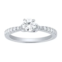 Diamond Engagement Ring with Infinity Side Design 14K White Gold (0