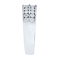Miracle Mark Double Row Diamond Anniversary Band 10K White Gold (0.