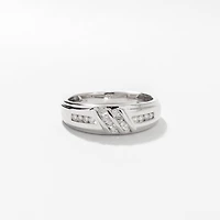Men’s Diamond Wedding Band 10K White Gold (0.24 ct tw)