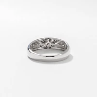 Men’s Diamond Wedding Band 10K White Gold (0.24 ct tw)