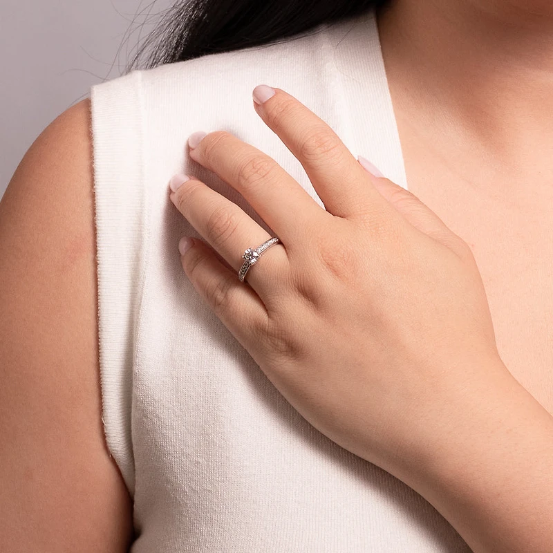 Diamond Engagement Ring 14K White Gold (0.75 ct tw)