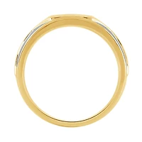 Three Stone Men’s Diamond Ring 10K White and Yellow Gold (0.25 ct t