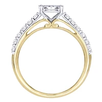 Diamond Cluster Promise Ring 10K Yellow and White Gold (0.16 ct tw)