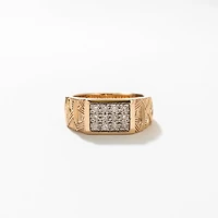 Men’s Woven Pattern Diamond Ring 10K Yellow Gold (0.50 ct tw)