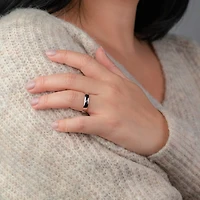 Low Dome Comfort Fit Wedding Band 14K White Gold (4MM)