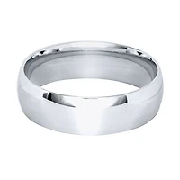 Low Dome Comfort Fit Wedding Band 14K White Gold (6MM)