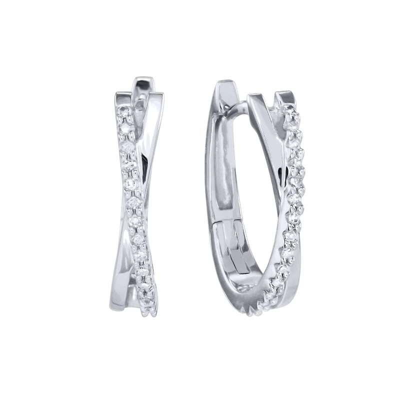 Diamond Hoop Earrings in 10K White Gold (0.20 ct tw)