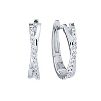 Diamond Hoop Earrings in 10K White Gold (0.20 ct tw)