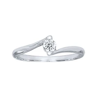 10K White Gold Solitaire Diamond Promise Ring (0.15 ct tw)