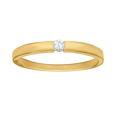 10K Yellow Gold Solitaire Diamond Promise Ring (0.06 ct tw)