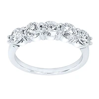 Five Stone Canadian Diamond Anniversary Ring 14K White Gold (1.50ct