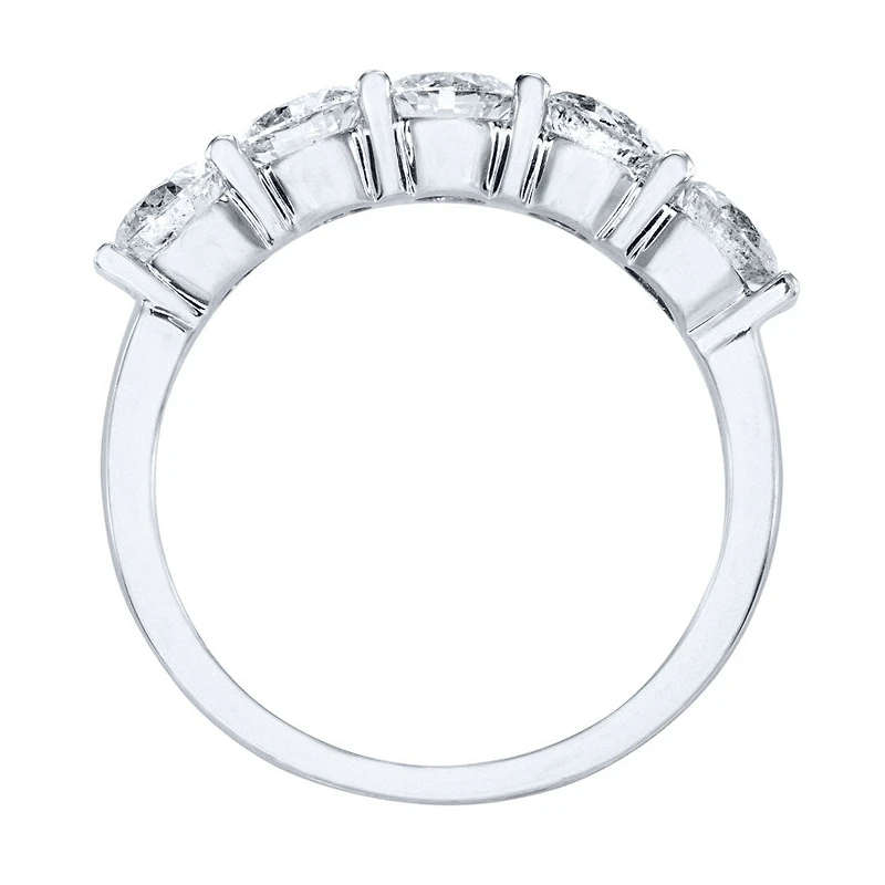 Five Stone Canadian Diamond Anniversary Ring 14K White Gold (1.50ct