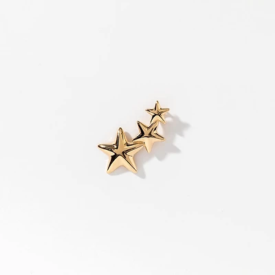 Triple Star Pendant in 10K Yellow Gold