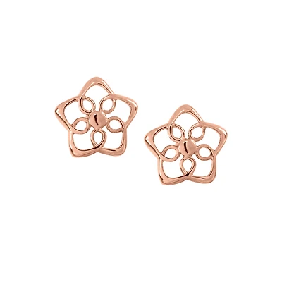 Flower Stud Earrings in 10K Rose Gold