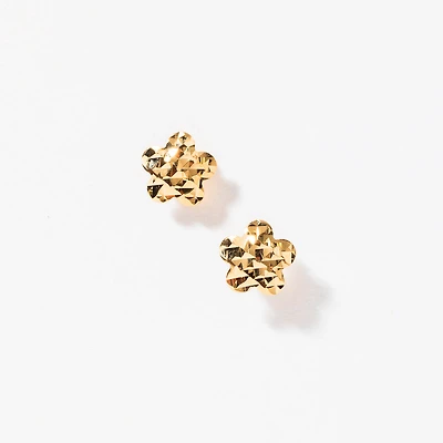 Flower Stud Earrings in 10K Yellow Gold