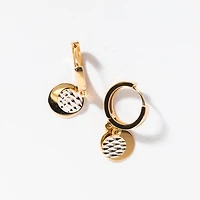 Diamond Cut Gold Hoop Earrings in 10K Yellow Gold