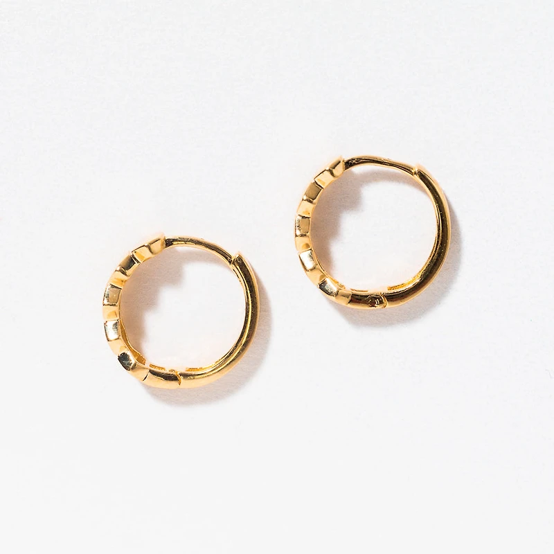 Honeycomb Hoop Earrings in 10K Yellow Gold