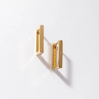 Rectangle Hoop Earrings in 10K Yellow Gold