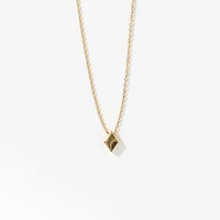 Diamond Shape Charm Pendant Necklace in 10K Yellow Gold