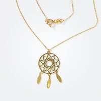 Dreamcatcher Pendant Necklace in 10K Yellow Gold