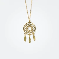 Dreamcatcher Pendant Necklace in 10K Yellow Gold