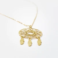 Dreamcatcher Pendant Necklace in 10K Yellow Gold