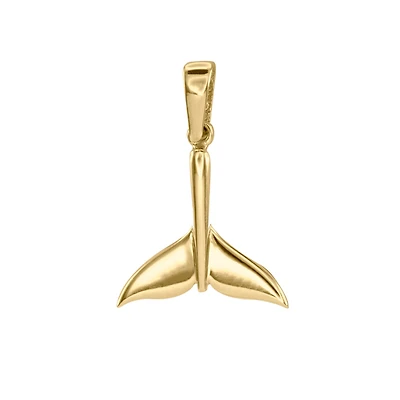 Whale Tail Pendant in 10K Yellow Gold