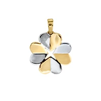 Four Leaf Clover Pendant in 10K White and Yellow Gold